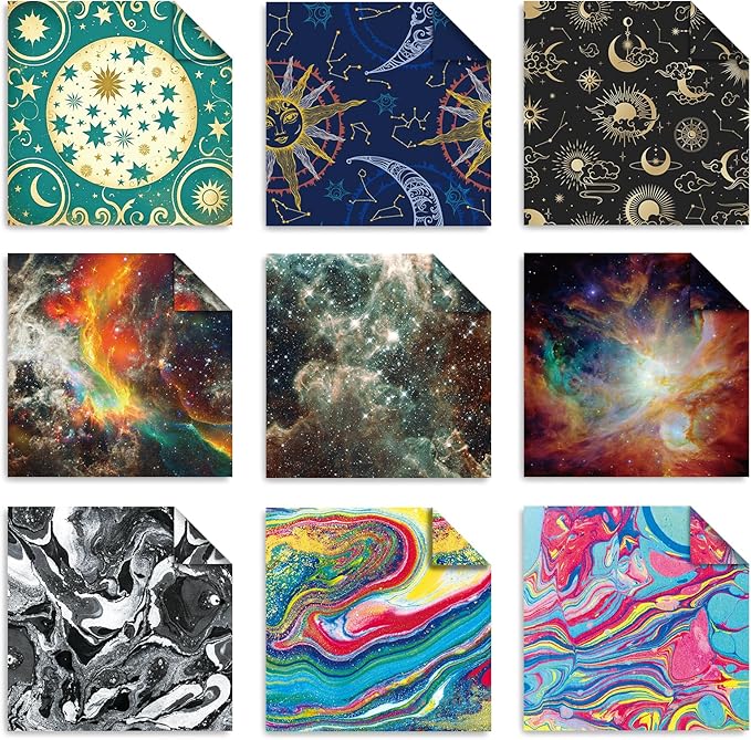 Origami 6x6 Paper Kit 150 Sheets 150 Vivid Colors Double Sided Same Printed Traditional Patterns Square for Arts Crafts Projects Japan Traditional Chiyo.Marble