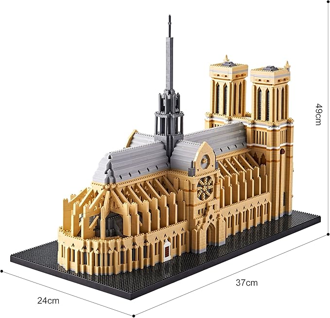 Big Architecture Model Kits Notre Dame Micro Blocks 7380 Pieces Paris Building Kit | Impressive Detail |Challenging Build | Lower Price Sturdy Structure|Gift for Kids and Adults