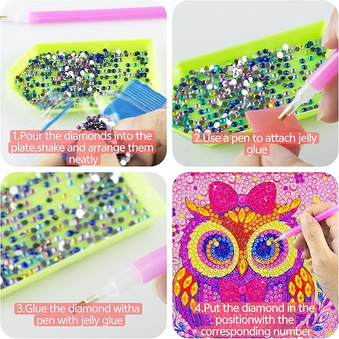 Diamond Art Kits for Kids - Crafts for Ages Girls 8-12 - Diamond Art Painting with Wooden Frame Included - Arts and Crafts for Kids Age 4-6 - GEM Art Supplies for Beginner Friendly Decor Birthday Gift