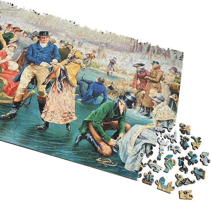 Wooden Jigsаw Puzzle for Adults - Uniquely Shaped Pieces - Made in The USA by FoxSmartBox - 510 Pieces - A Merry Christmas