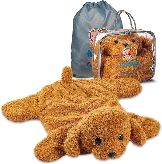 FRIENDLY CUDDLE Weighted Lap Blanket for Kids & Adults – Teddy Weighted Blanket – ASD, Sensory Processing Weighted Stuffed Animals Dog Toy – Microwavable Weighted Lap Pad for Kids, 5 Lbs
