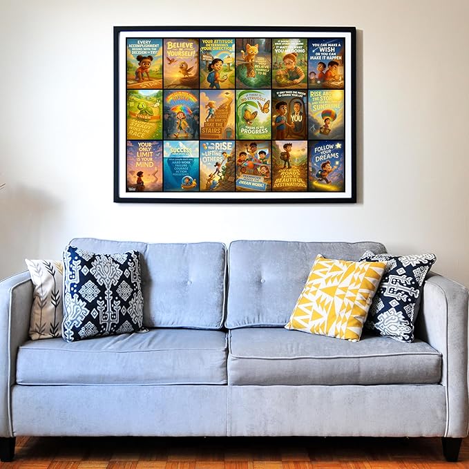 Think2Master Motivational & Inspirational Collage 500 Pieces Large Format Jigsaw Puzzle: Kids 12+, Teens, Adults & Families. Fosters Growth Mindset - Vibrant Wall Art. Great Gift. Size: 26.8” X 18.9”