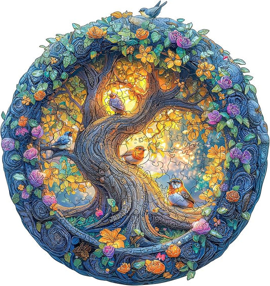Wooden Puzzles for Adults - 200 Pieces Jungle Bird Wood Puzzle - Unique Shapes Wooden Jigsaw Puzzles for Adults - Eco-Friendly Home Office Decor (M-11.4 * 10.6in)