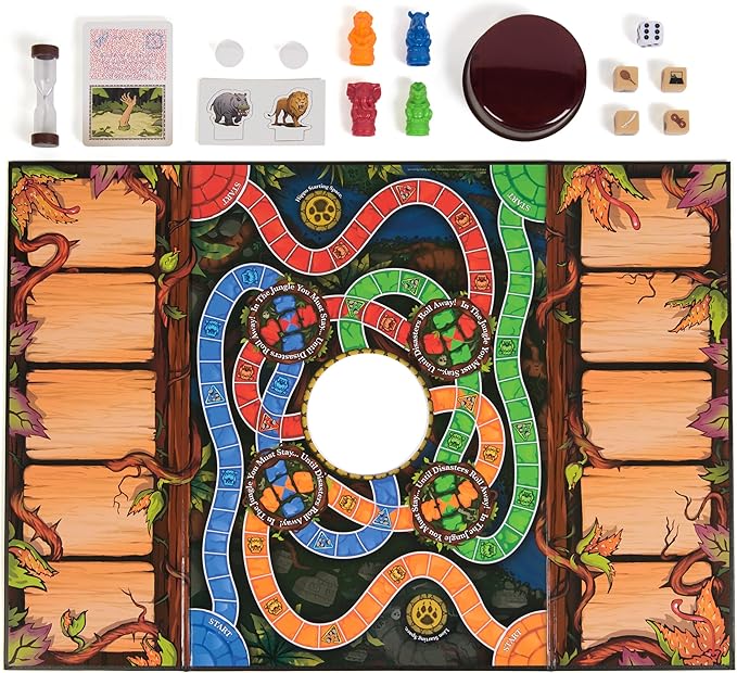 Spin Master Games, Jumanji 30th Anniversary Edition, The Classic Thrilling Adventure Family Board Game Based on The Action-Comedy Movie, Updated Jungle Challenges, 2-4 Players, for Ages 6 & Up