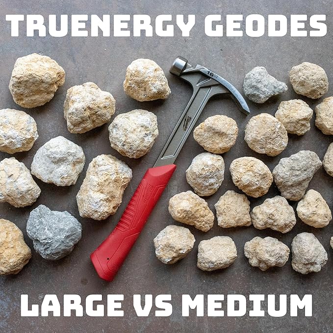 20 Break Your Own Geodes Kit โ 20 Natural Geodes 1.5 to 2.5 Inches - Magnifying Glass & Learning Guide โ Fun STEM Activity for Kids Easy-to-Open - Medium