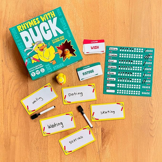 Gray Matters Games Rhymes with Duck Board Game – Fun Wordplay Game for Families and Parties