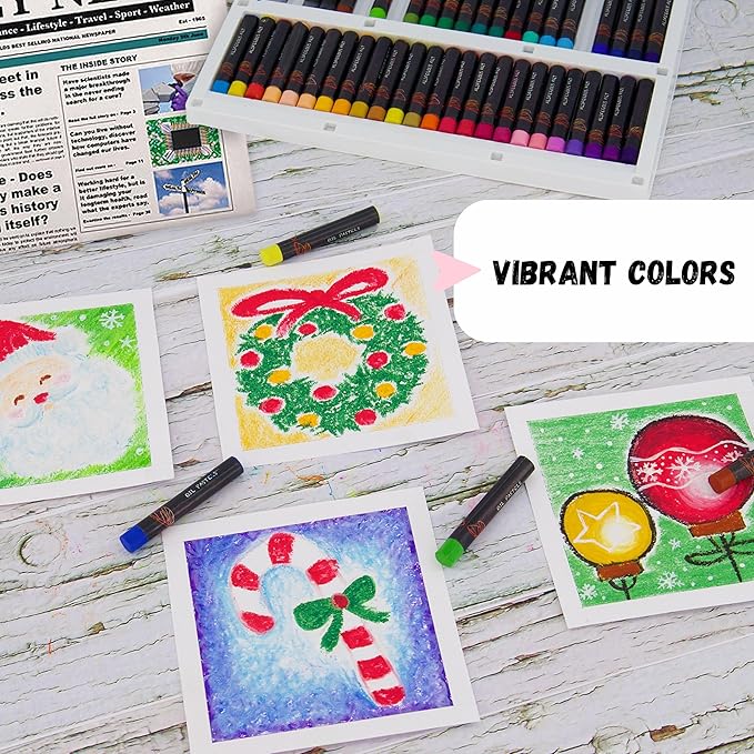 Aliferous Art Oil Pastels for Kids - 48 Color Pastels for Kids - Perfect Classroom Art Supplies - Easy to Blend with Vibrant Colors