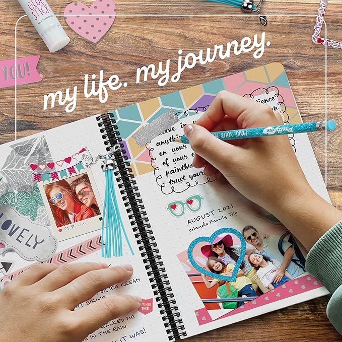Pretty Me DIY Journal Kit for Girls - Gift for 8-14 Year Old Girl - Cool Birthday Gifts Ideas for Teens - Fun, Cute Art & Crafts Kits for Tween Teenage Kids- Scrapbook & Diary Supplies Toy Set