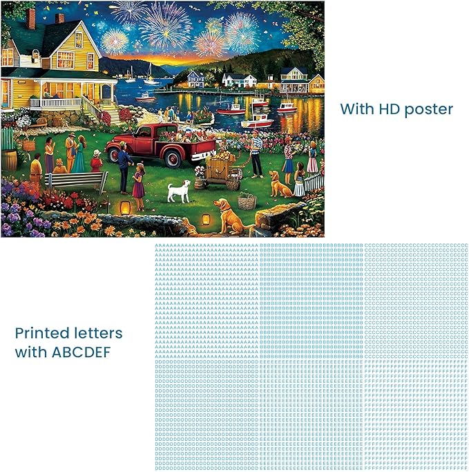 300 Piece Puzzle for Adults,Fun Summer Party Puzzle for Adults Kids Elderly,Large Piece Fireworks Puzzles for Kids Age 8-10 10-12,Challenging Fun Landscape Art Puzzle,Family Game Great Gift 20.5x15in