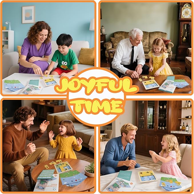 Insect Catching Puzzle Game for Kids Ages 3-8, 30 Double-Sided Challenge Cards Montessori Learning Toys, Strategic Board Game with Bug Catching Net Tiles, for Boys Girls