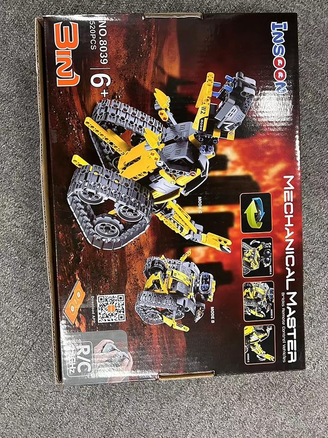 Robot Toys for Kids Building Set, 520 PCS App & Remote Control Robotics Kit, 5-in-1 RC Wall Robot Engineer Dinosaur Building Block Toy Gift for Kids 6 7 8 9 10 11 12+ Years Old Boys Girls