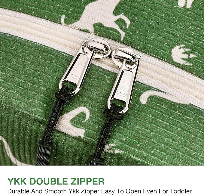 STEAMEDBUN Corduroy Toddler Backpack for Boys 2-4: Kids backpack for Boys Girls - 12 inch Preschool Kindergarten Backpacks - Dinosaur