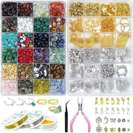 ygorios Jewelry Making Kit for Adults - 1760 PC Crystal Beads, 800 PC Jewelry Findings, DIY Bracelet, Earring