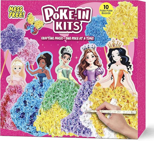 Poke Art Princess Kit Gift 10 Pcs Set,Crafts For Kids Ages 4-8, Diy Craft Kits With & Arts And Crafts For Kids.4, 5, 6, 7, 8, 9,10 Christmas Thanksgiving Birthday Gift Stitch Gifts For Girls