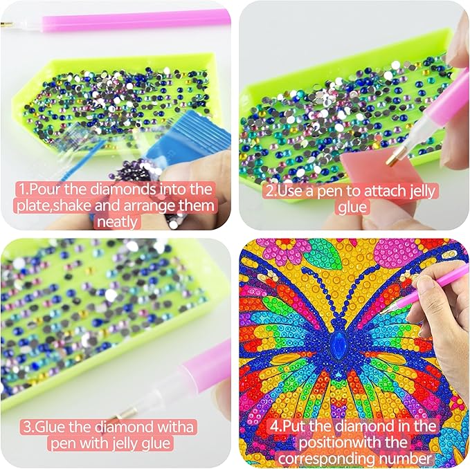 Diamond Art Kits for Kids - Crafts for Ages Girls 8-12 - Diamond Art Painting with Wooden Frame Included - Arts and Crafts for Kids Age 4-6 - GEM Art Supplies for Beginner Friendly Decor Birthday Gift