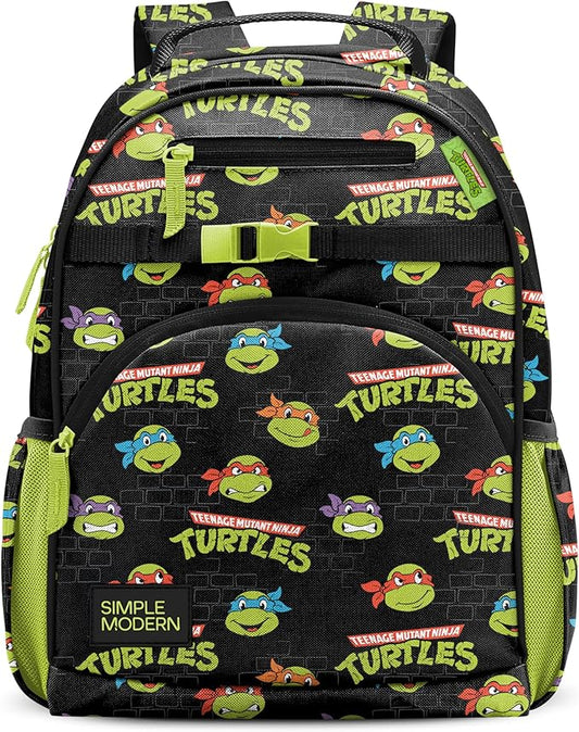 Simple Modern Large Nickelodeon Viacom Kids Backpack for School Girls and Boys | Elementary Backpack for Teen | Fletcher Collection | Kids - 16" tall | TMNT Turtles Unite