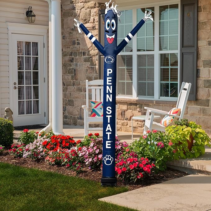 NCAA Penn State Nittany Lions Football Wacky Waving Inflatable Tube Guy with LED Lights & Built-in Blower - 6" x 36" x 96" Inflatable Tube Man Crazy Sports Fan Outdoor Party Decoration
