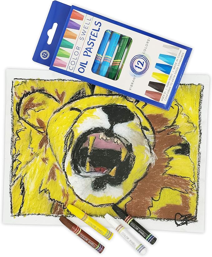 Color Swell Bulk Oil Pastels (432 Total) with Round Tips – 36 Packs, 12 Colors per Pack – Ideal for Teachers, Kids, Party Favors, Classrooms, Donations, Students - Bulk Oil Pastels