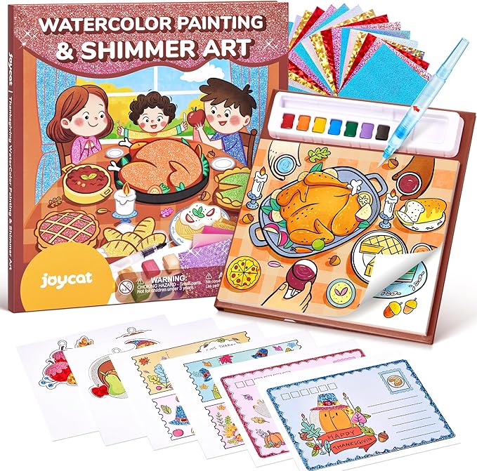 JoyCat Paint with Water Coloring Books, Art & Craft Activity, Princess No Mess Art for Kids Ages 4-8, Craft Kits & Supplies, DIY Creative Activity, Presents for Girls & Boys (Thanksgiving)