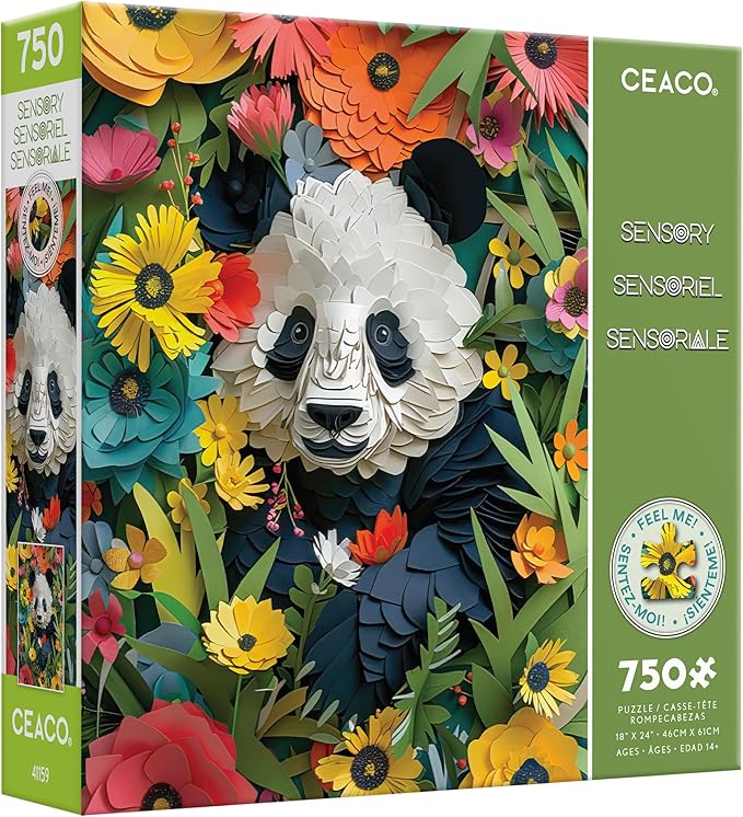 Ceaco - 750 Piece Jigsaw Puzzle - Jim Zuckerman - Textured - Paper Panda - Relaxing and Fun Activity for Adults