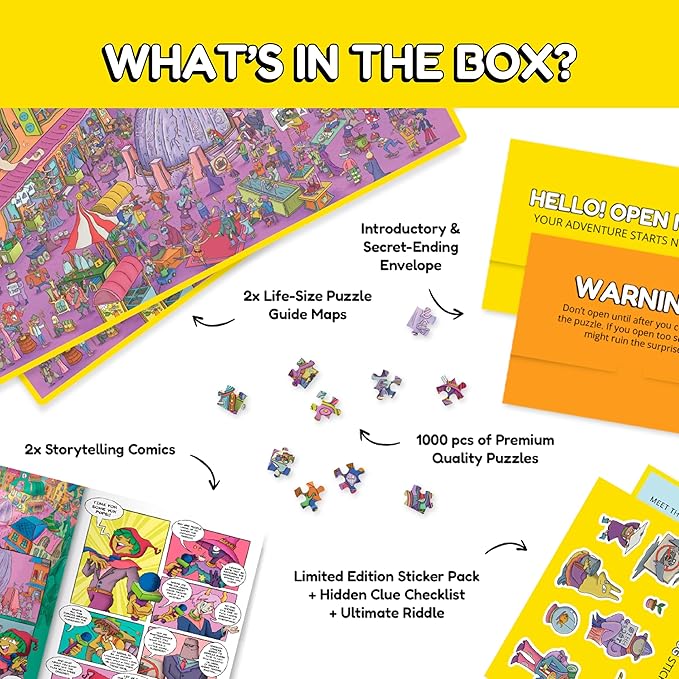 Jigsaw Puzzles 1000 Pieces - Magic Mystery Story Secret Ending Puzzle - Perfect Game Night for Adults & Kids - Fantasy Sci-Fi City Theme (Shutterbug)