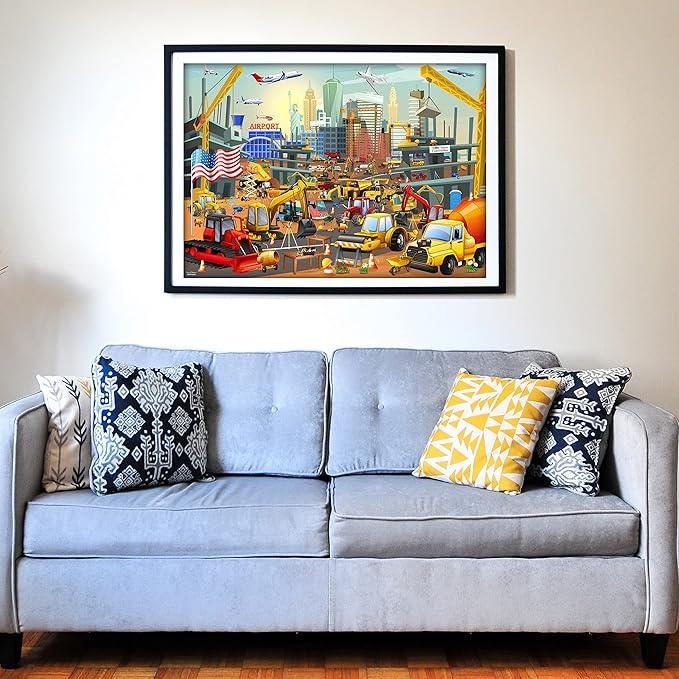 Think2Master Construction in New York City, USA 250 pieces Jigsaw Puzzle fun educational toy for kids, school & families. Great gift for boys & girls ages 8+ to stimulate learning. Size: 14.2” X 19.3”