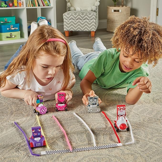 hand2mind Numberblocks Six to Ten Mini Vehicles, Race Car Toys, Preschool Math Counting Toys, Action Figure Set, Numbers for Toddlers, Small Figurines for Kids, Toddler Restaurant Activities