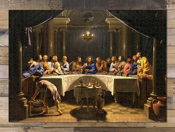 1000 Piece - Museum Jigsaw Puzzle: The Last Supper Puzzle for Adults ca. 1678 by Jean-Baptiste de Champaigne Religious Art Jesus | Christian Puzzle - Bible Puzzles for Adults