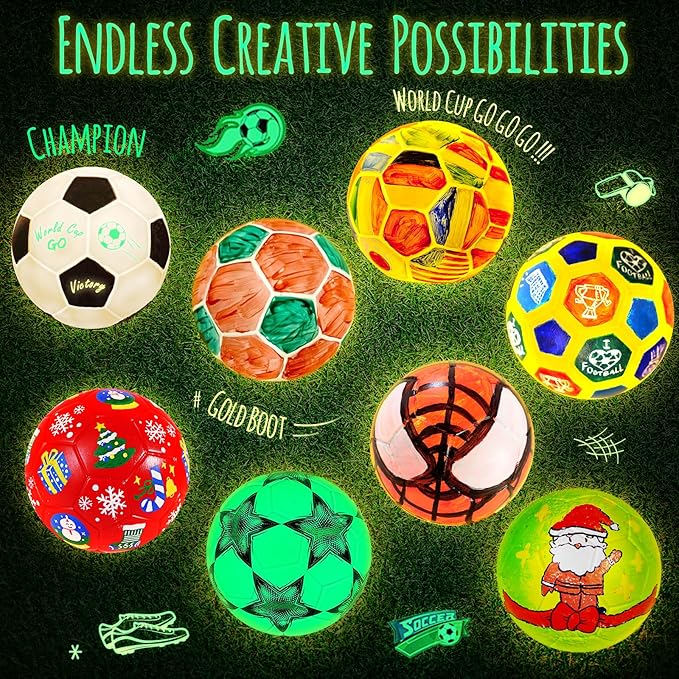 Paint Your Own Soccer Ball Lamp Kit, DIY 3D Night Light with Soccer Stickers & Wooden Stand, Art Supplies Creativity Arts & Crafts Kit for Kids, Birthday Gifts for Boys