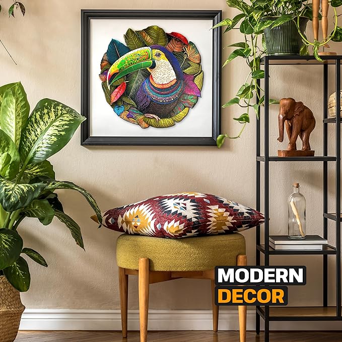 ESC WELT Wooden Toucan Puzzle 300 Pieces - Captivating Mind Entertainment for Teens and Adults - Fun and Environmentally Friendly Toy - Wooden Puzzle