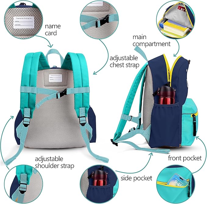 Kids Backpacks for Girls & Boys - Kindergarten to Elementary School, Small Child Toddler Backpack, 15" H, Ages 6-9
