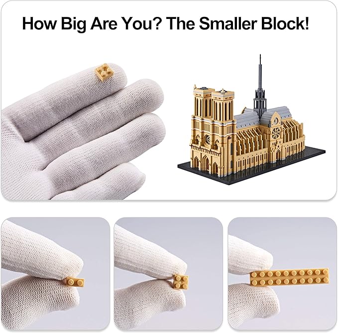 Big Architecture Model Kits Notre Dame Micro Blocks 7380 Pieces Paris Building Kit | Impressive Detail |Challenging Build | Lower Price Sturdy Structure|Gift for Kids and Adults