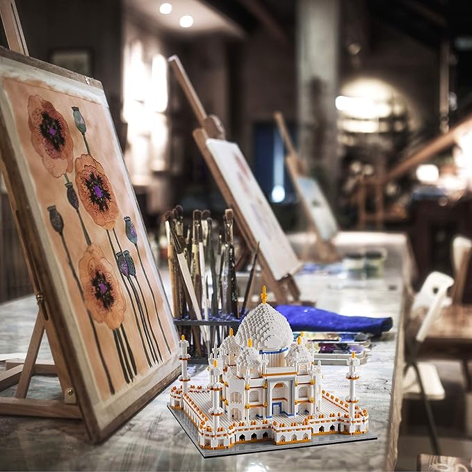 Architechture Series for Adults and Teens,Taj Mahal Building Set,Model Contruction Kit 3950 PCS,Micro Block Set,New Seven Wonders,Landmark Model