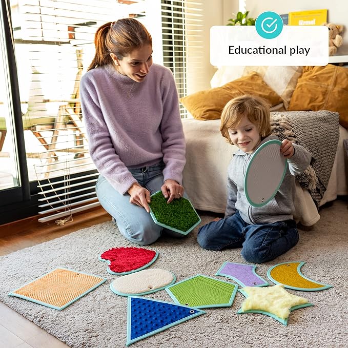 ODOXIA Sensory Mats for Autistic Children | Sensory Tiles for Kids | Sensory Wall Panel | Sensory Mats (Shapes) | Sensory Toys | Sensory Room Equipment | Sensory Disorder Toys for Tactile Play
