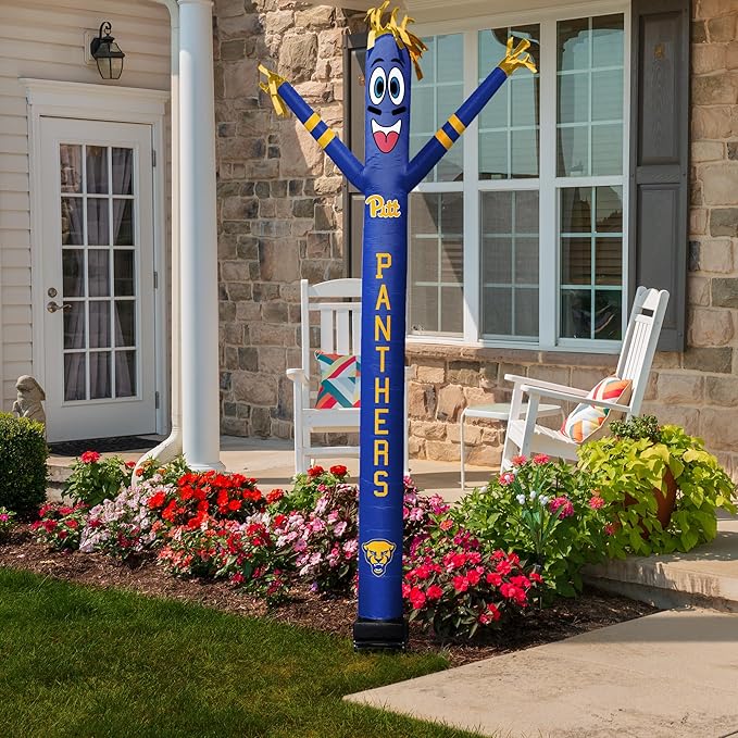 NCAA Pittsburgh Panthers Football Wacky Waving Inflatable Sports Fan - 6" x 36" x 96" Tube Guy with Built-in Fan & LED Lights - Outdoor Team Spirit Display
