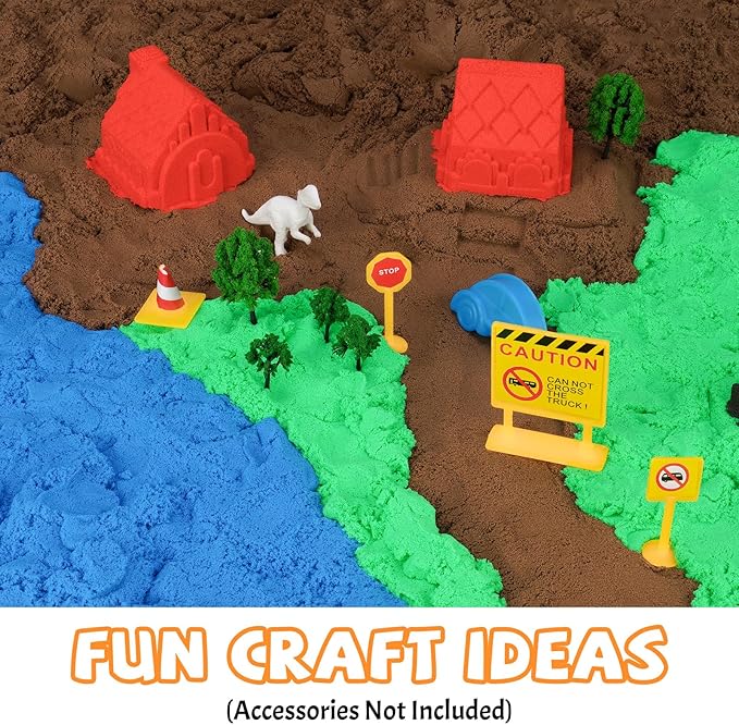 NiToy FlexiSand 19 Lbs. Moldable Self-Sticking Sand Value Pack, Never Dries Out Fun for Kids Ages 3 and Up, Bulk Refill for Sensory Sand Box Toys, Ideal for Shaping, Squeezing and Molding (10 Colors)