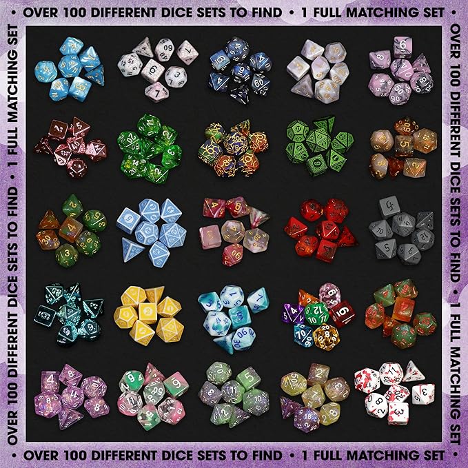 1985 Games Premium Mystery Dice, Set of 7 Polyhedral Dice, DND Dice Set, Premium RPG Dice, Suitable for Role Playing, Table Games (Premium Mystery Pack of 1)