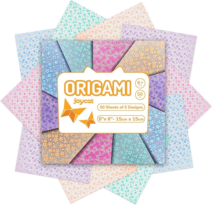 Glow in The Dark Origami Paper - Deep Tones - 50 Sheets 6x6 Inches - Luminous DIY Craft Paper for Night Themes, Ideal for Scrapbooking, Card Making and DIY Crafts