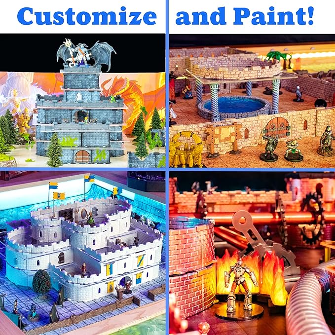 Dirt Cheap Dungeons Affordable Modular TTRPG Terrain Set ∣ Injection-Molded for Superior Durability ∣ Easy Storage & Recycled Material D&D Tiles ∣ Baron Keep Castle Set