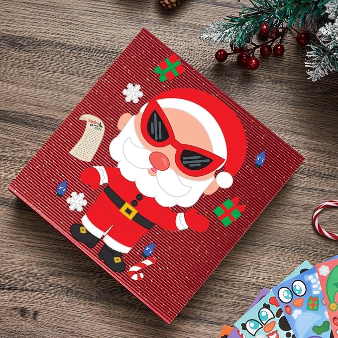 JOYIN 48 Pcs Christmas Make A Face Sticker Sheets Make Your Characters with Santa Santa, Gnome, Reindeer, Snowman, Gifts for Kids School Activities Party Favor Supplies Xmas Craft