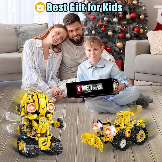 Yerloa Robot Building Kit STEM Gifts for Boy Ages 8-13 with App & Remote Control, 5 in1 Building Set Coding Robotic Toys for Kid Aged 6 7 8 9 10 11 12 Years Old Boy Girl Easter Birthday Gifts (673pcs)