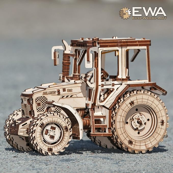 Tractor BELARUS-82 Model - Exquisite Collectible Mechanical 3D Wooden Puzzle for Adults, Perfect Shelf Display for Home or Office
