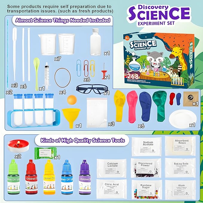 268+ Experiments Science Kit for Kids 6-12,Chemistry and Physics Educational Learning Scientific Set and STEM Project,Birthday Gifts and Toys for Boys Girls