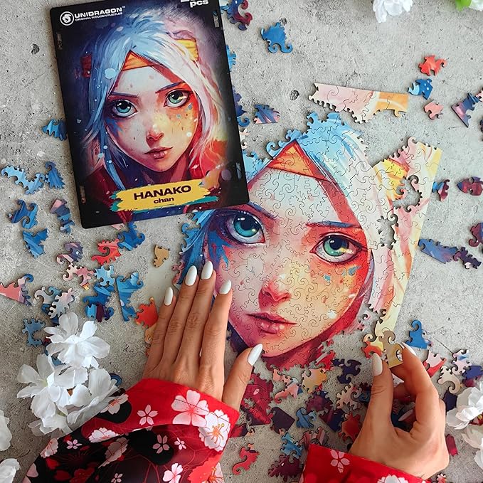 UNIDRAGON Original Wooden Jigsaw Puzzles — Pop Art Anime Hanako Chan — 250 Pieces Puzzle Rectangular Shape 12.6 x 9 Inches — Beautiful Gift Package, Best Gift for Adults and Kids
