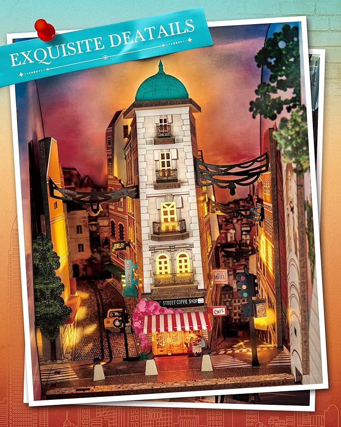 Rolife Book Nook Kits DIY 3D Wooden Puzzle for Adults 10" Subway Urban Street Scene Decorative Bookends Bookshelf Insert Decor Creative Chirstmas Thanks Giving Gift for Men Women