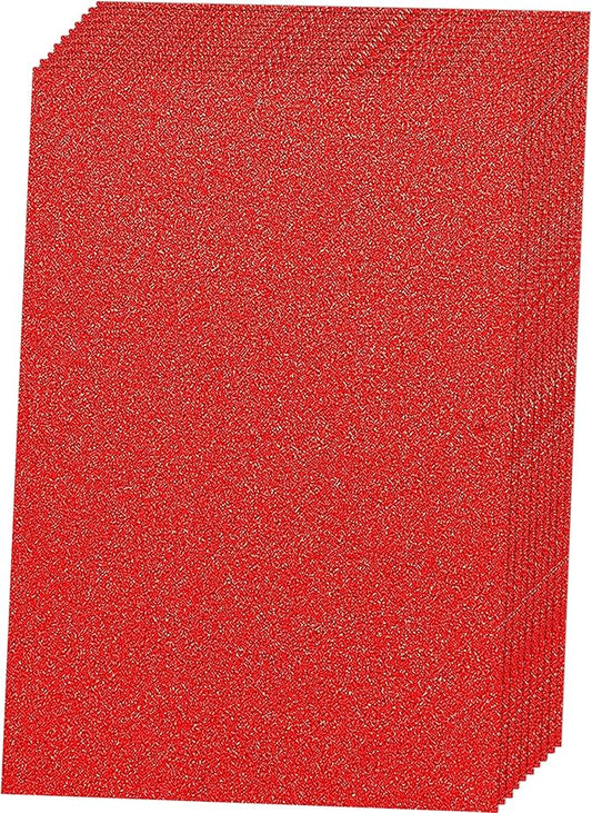 SALEMAR Red Glitter Cardstock Paper Sparkling Cardstocks for Cricut, Glitter Paper for Creating Holiday Greeting Cards, 250Gsm, 10 Sheets