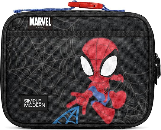 Simple Modern Marvel Kids Lunch Box for School | Reusable Insulated Lunch Bag for Toddler, Girl, and Boy | Meal Containers with Exterior & Interior Pockets | Hadley Collection | Spidey Kid