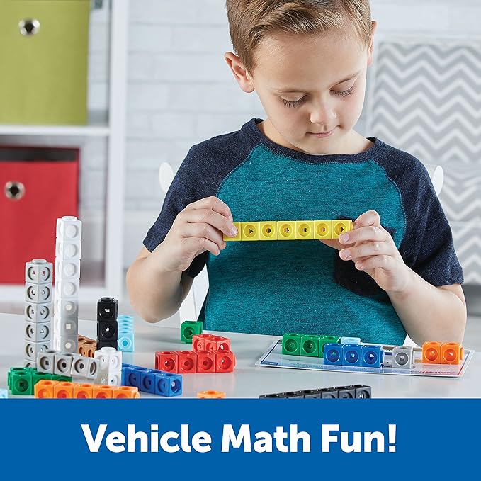 Learning Resources MathLink Cubes Kindergarten Math Activity Set: Mathmobiles! 115 Pieces, Ages 5+ Kindergarten STEM Activities, Math Activity Set and Games for Kids