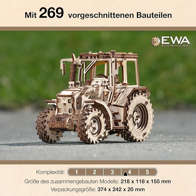 Tractor BELARUS-82 Model - Exquisite Collectible Mechanical 3D Wooden Puzzle for Adults, Perfect Shelf Display for Home or Office