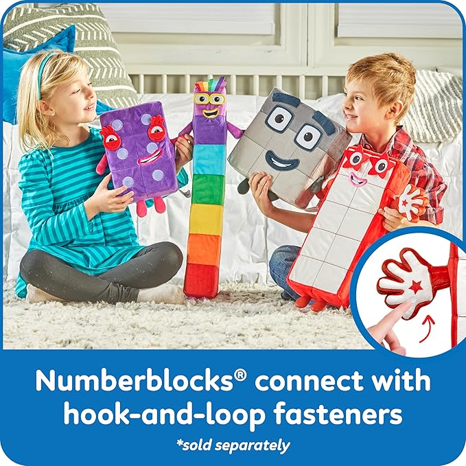 hand2mind Numberblock Ten Playful Pal, Plush Figure Toys, Numbers for Toddlers, Preschool Math Learning Toys, Stuffed Animal Plushies, Counting Blocks, Soft Stuffies, Kids Birthday Gifts